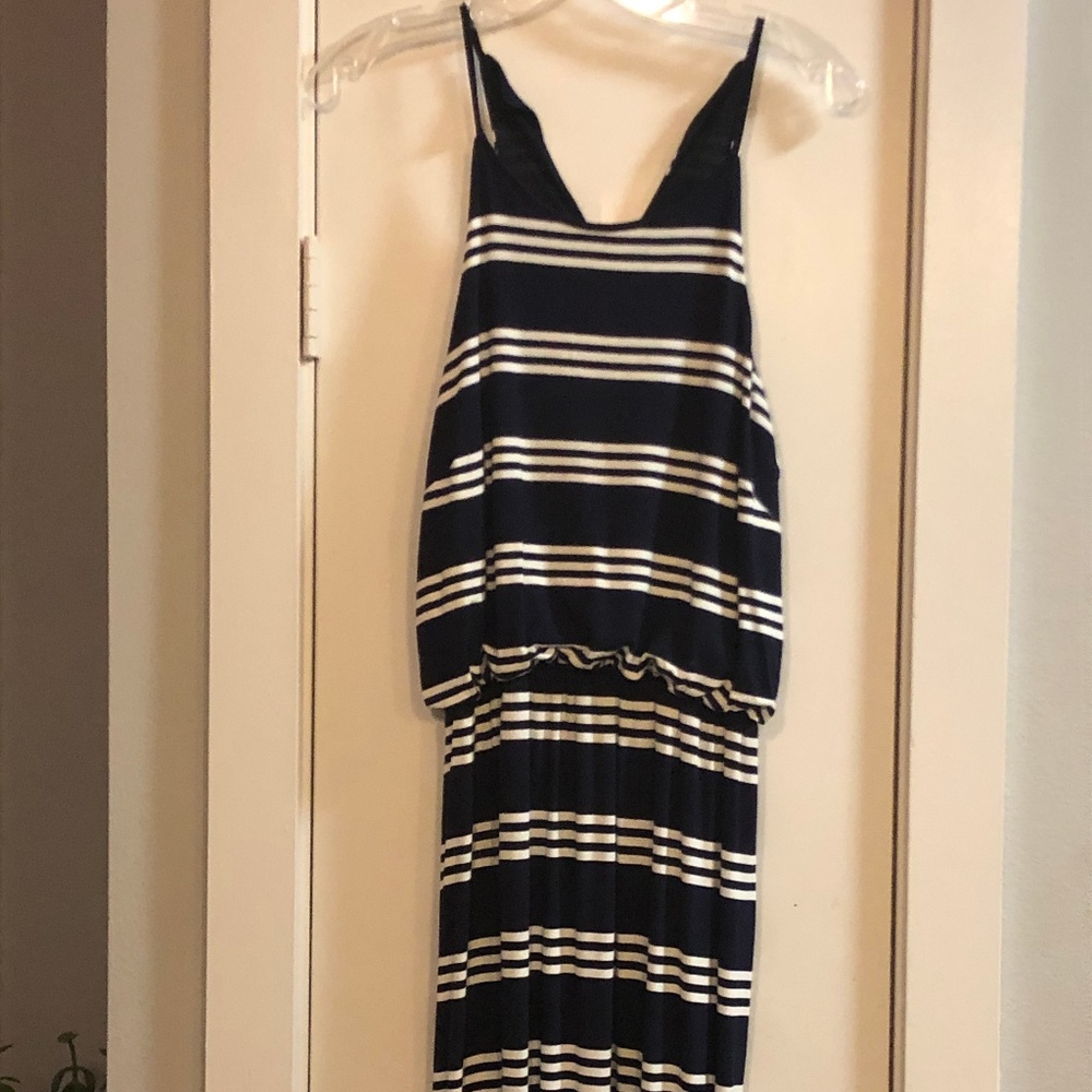 Navy and White Stripe Maxi Dress
